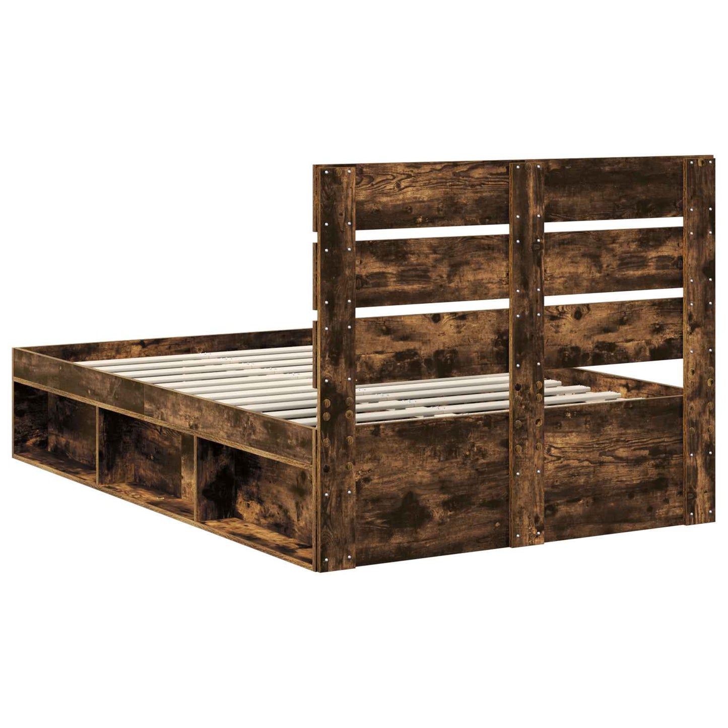 Struttura del letto Rovere fumé 135 x 190 cm Pino massello | homemem39