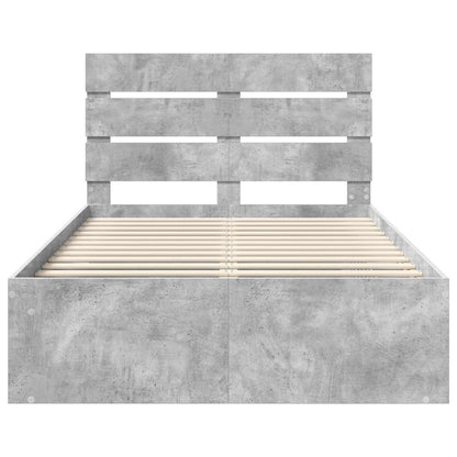 Struttura del letto Calcestruzzo 120 x 200 cm Pino massello | homemem39