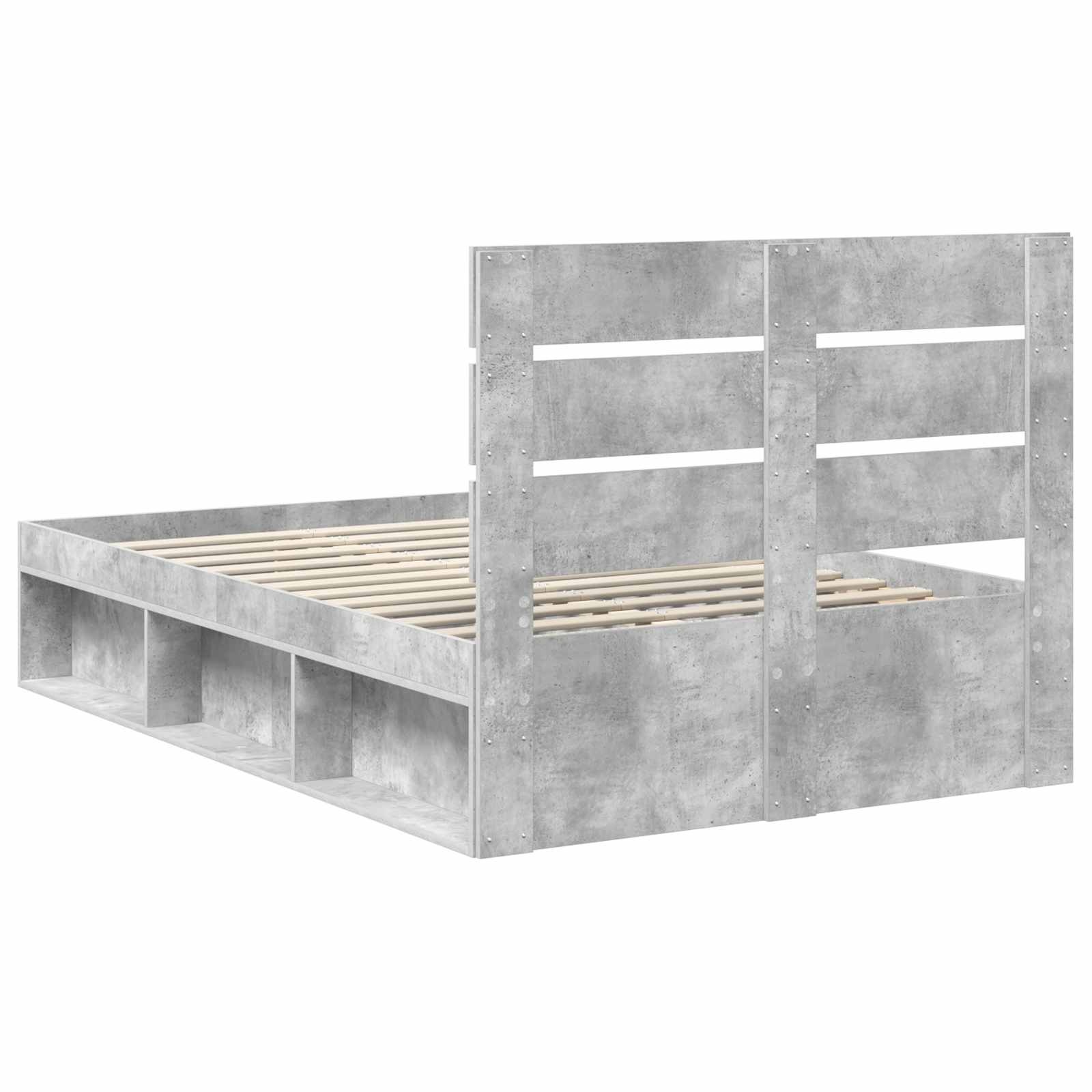 Struttura del letto Calcestruzzo 120 x 190 cm Pino massello | homemem39