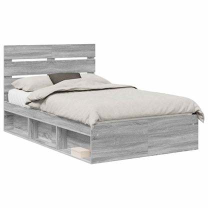 Struttura del letto Grigio Sonoma 120 x 190 cm Pino massello | homemem39