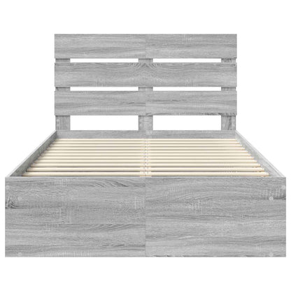 Struttura del letto Grigio Sonoma 120 x 190 cm Pino massello | homemem39
