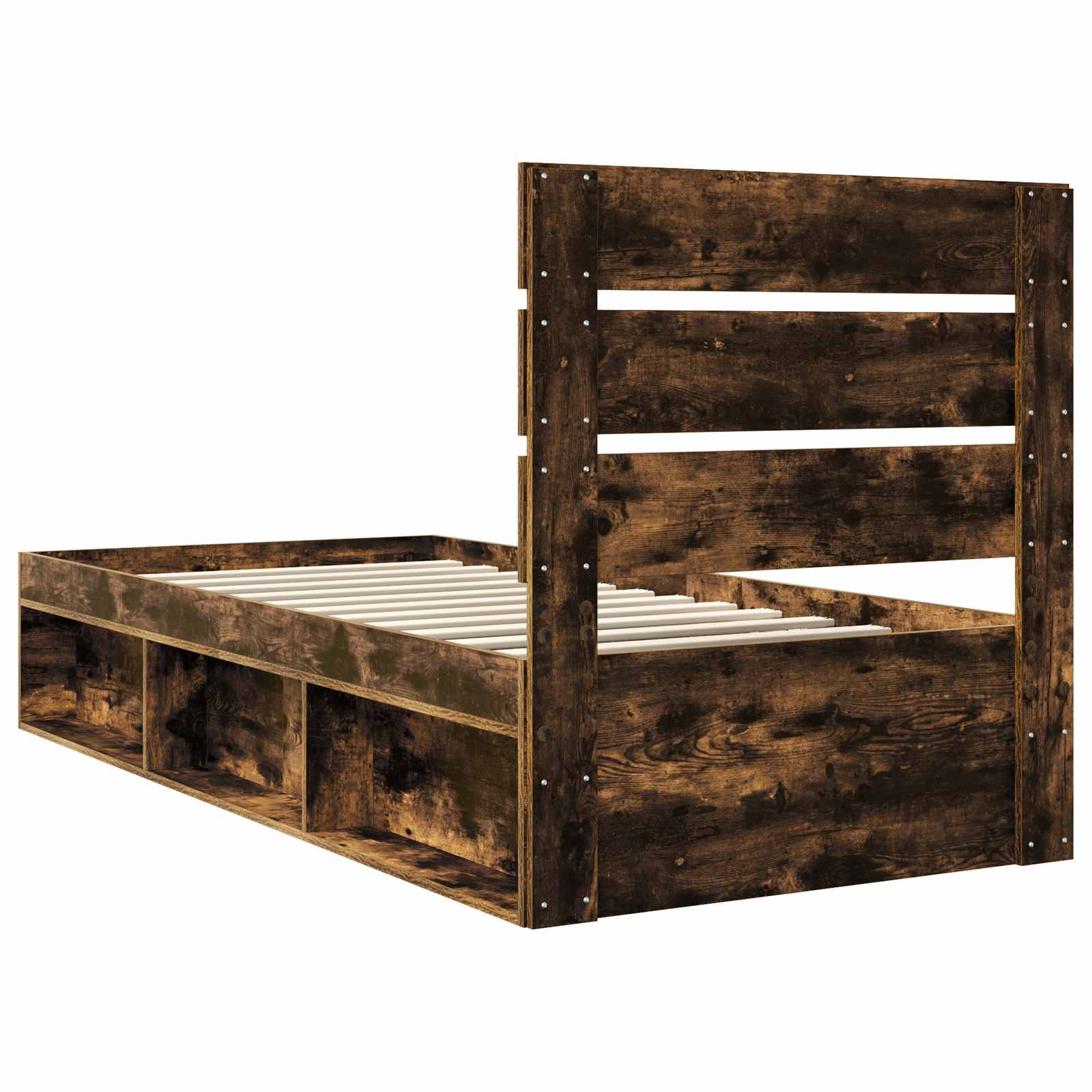 Struttura del letto Rovere fumé 100 x 200 cm Pino massello | homemem39