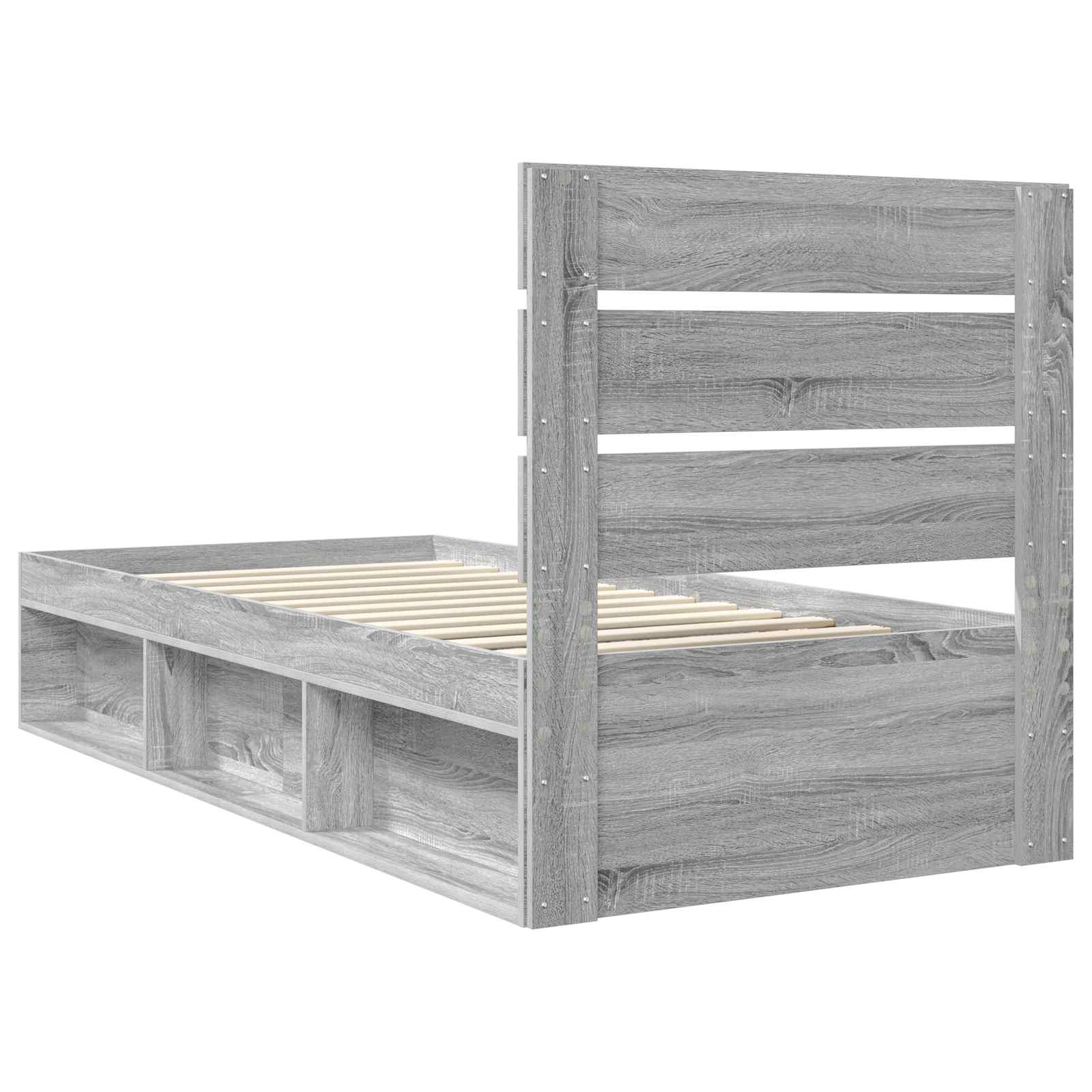 Struttura del letto Grigio Sonoma 100 x 200 cm Pino massello | homemem39