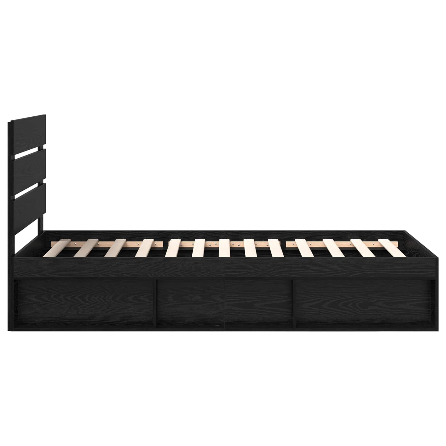 Struttura del letto con testiera Nero 90 x 200 cm Pino massello | homemem39