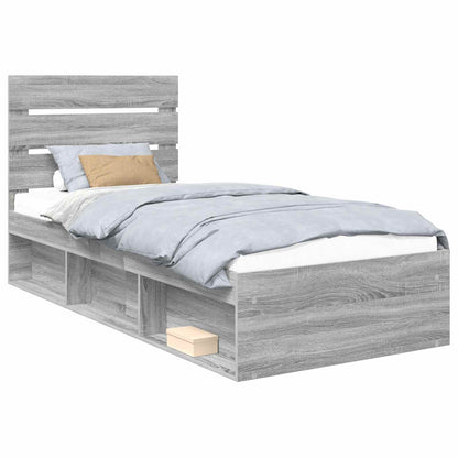 Struttura del letto Grigio Sonoma 90 x 200 cm Pino massello | homemem39