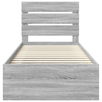 Struttura del letto Grigio Sonoma 90 x 200 cm Pino massello | homemem39