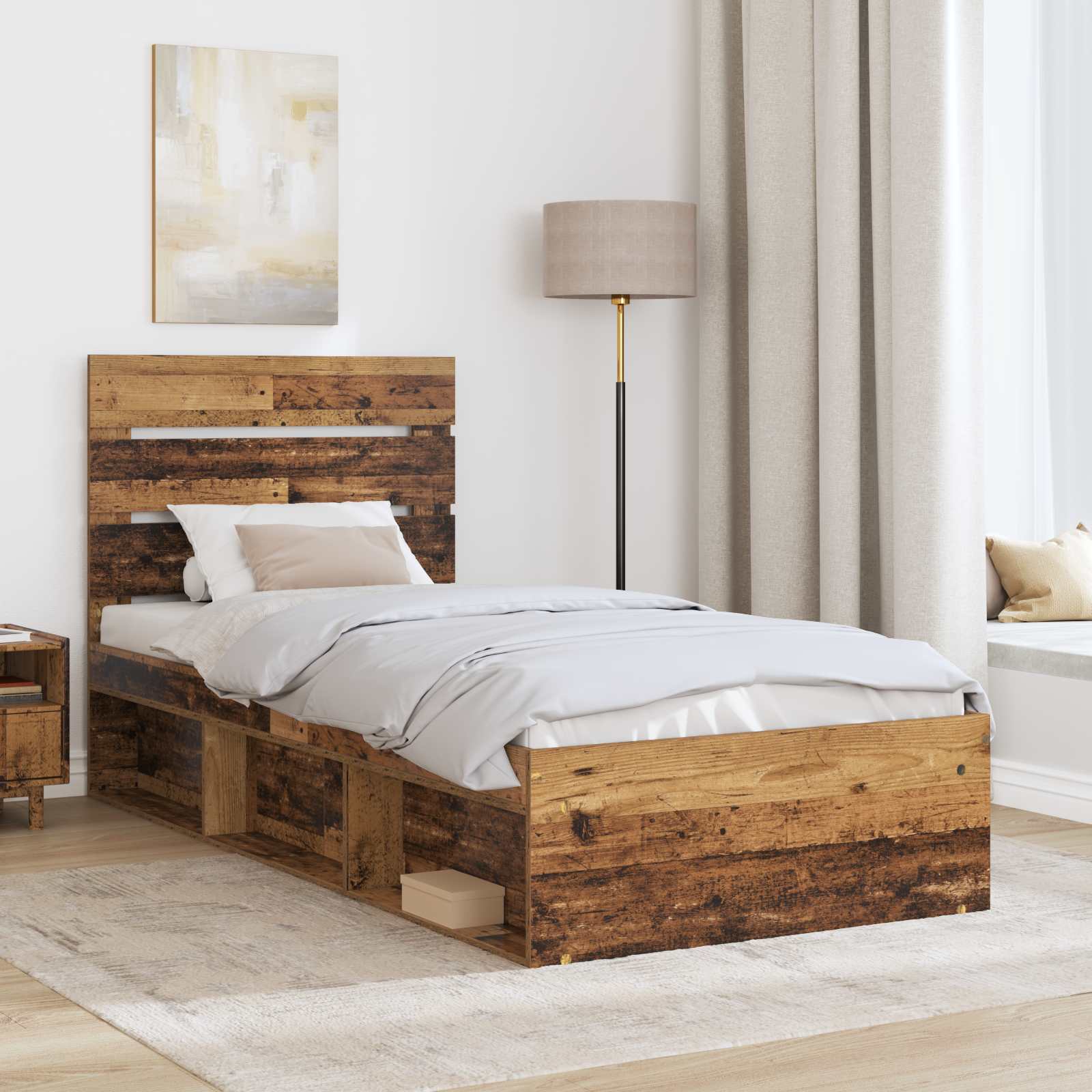 Struttura del letto Legno vecchio 90 x 200 cm Pino massello | homemem39