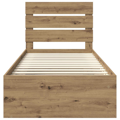 Struttura del letto con testiera Rovere Artigianale 90 x 200 cm | homemem39