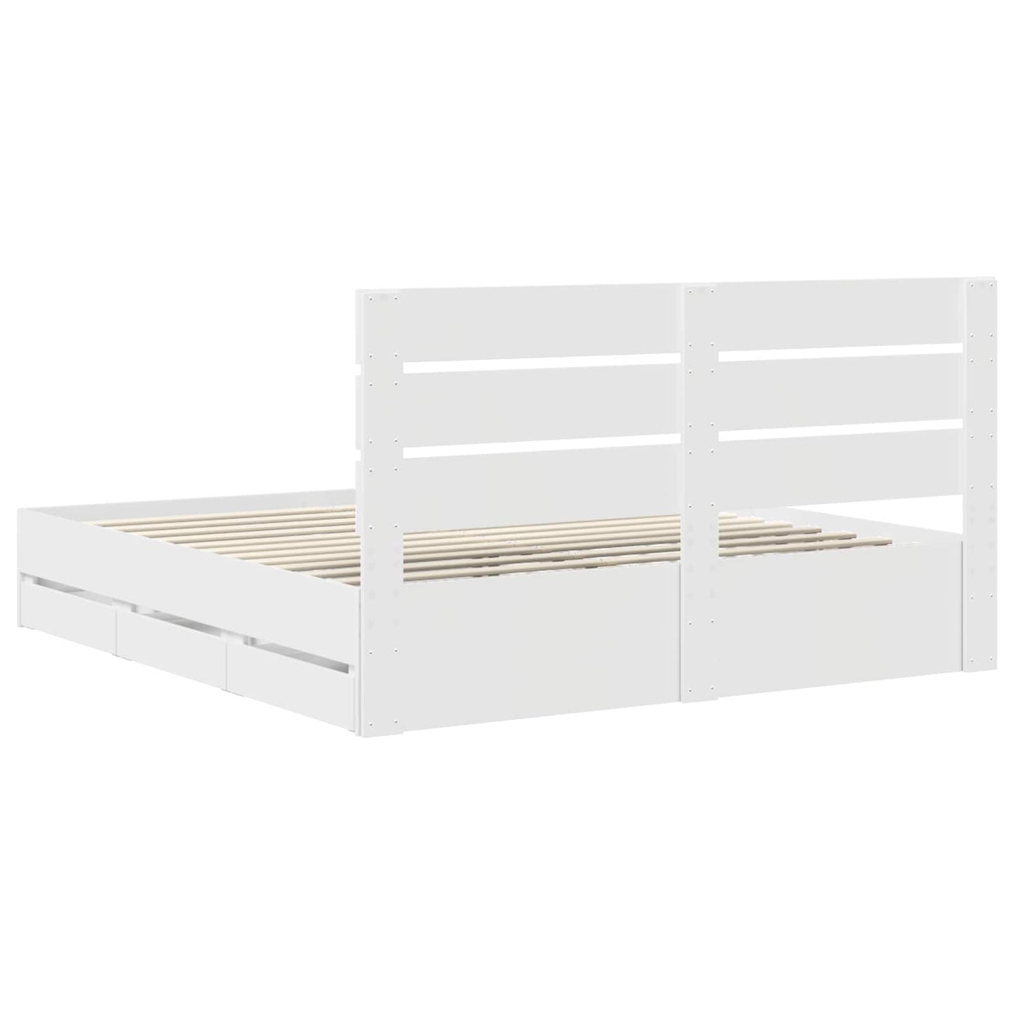 Struttura del letto Bianco 200 x 200 cm Legno Ingegnerizzato | homemem39