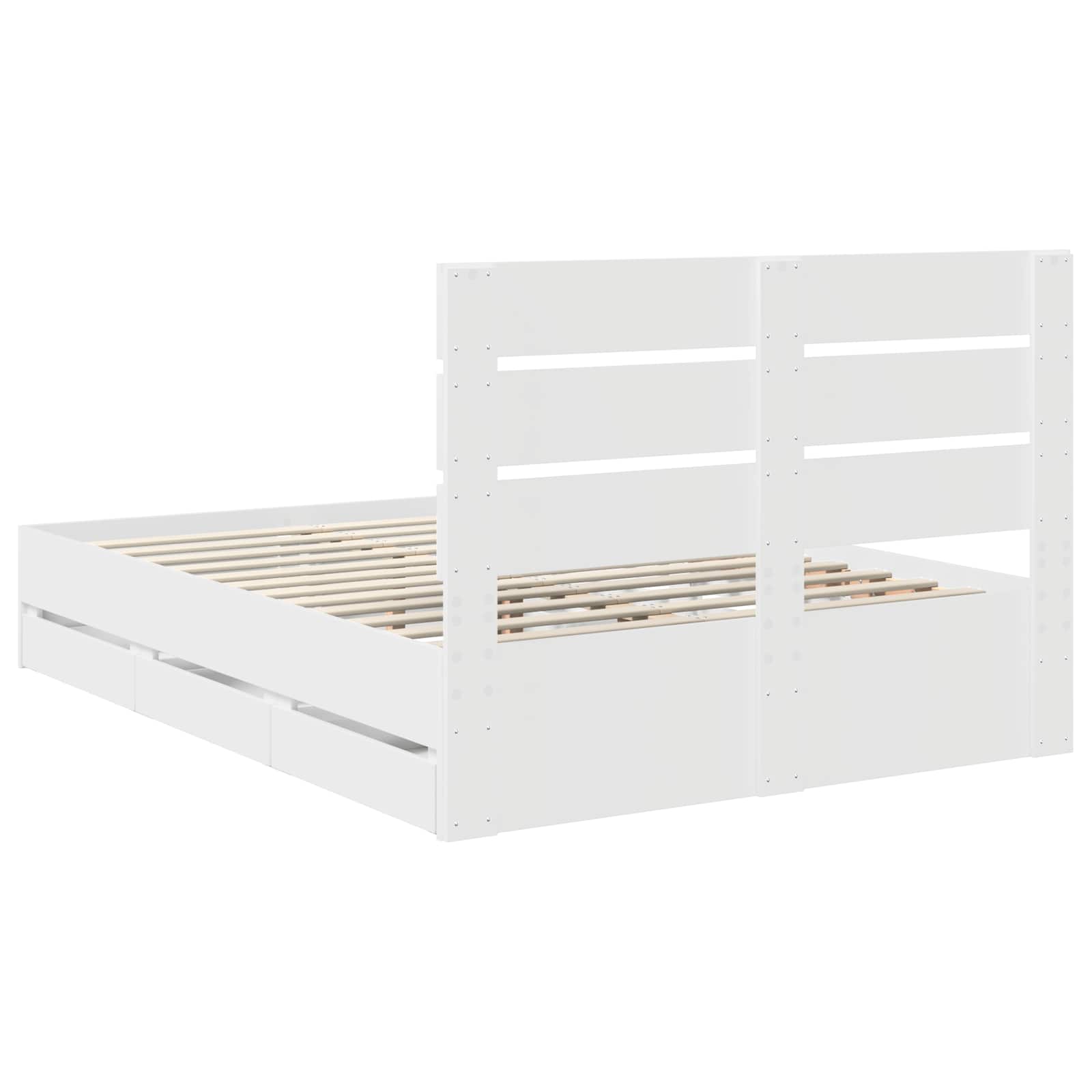 Struttura del letto Bianco 150 x 200 cm Legno Ingegnerizzato | homemem39