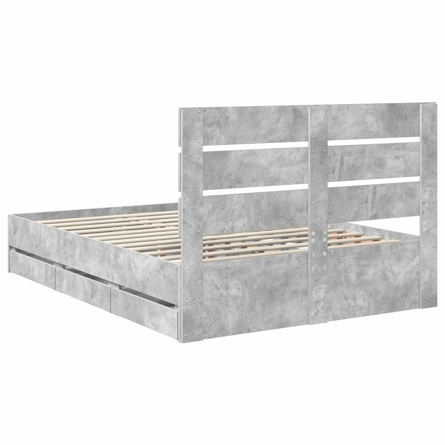 Struttura del letto con cassetto Grigio cemento 150 x 200 cm