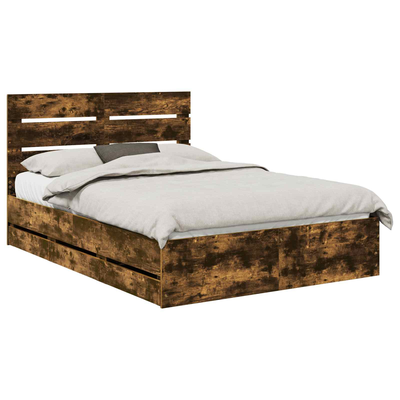 Struttura del letto con cassetto Rovere fumé 150 x 200 cm | homemem39