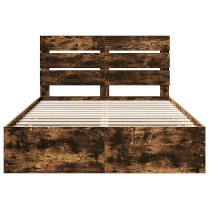 Struttura del letto con cassetto Rovere fumé 150 x 200 cm | homemem39