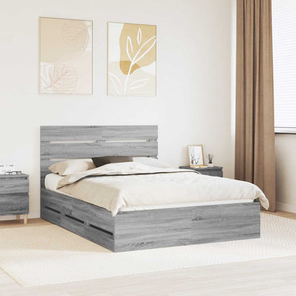 Struttura del letto con cassetto Grigio Sonoma 150 x 200 cm | homemem39