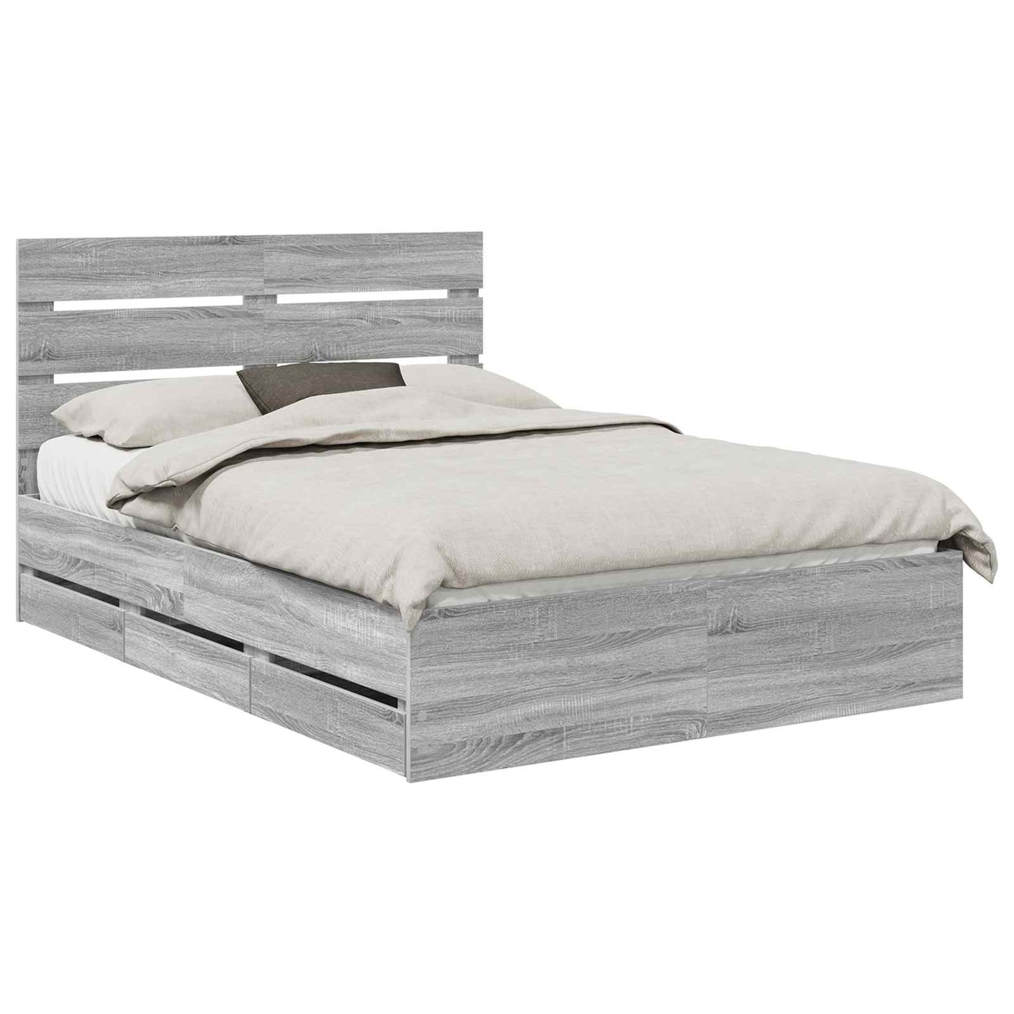Struttura del letto con cassetto Grigio Sonoma 150 x 200 cm | homemem39