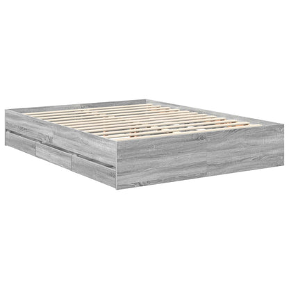 Struttura del letto con cassetto Grigio Sonoma 150 x 200 cm | homemem39