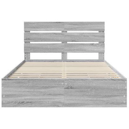 Struttura del letto con cassetto Grigio Sonoma 150 x 200 cm | homemem39