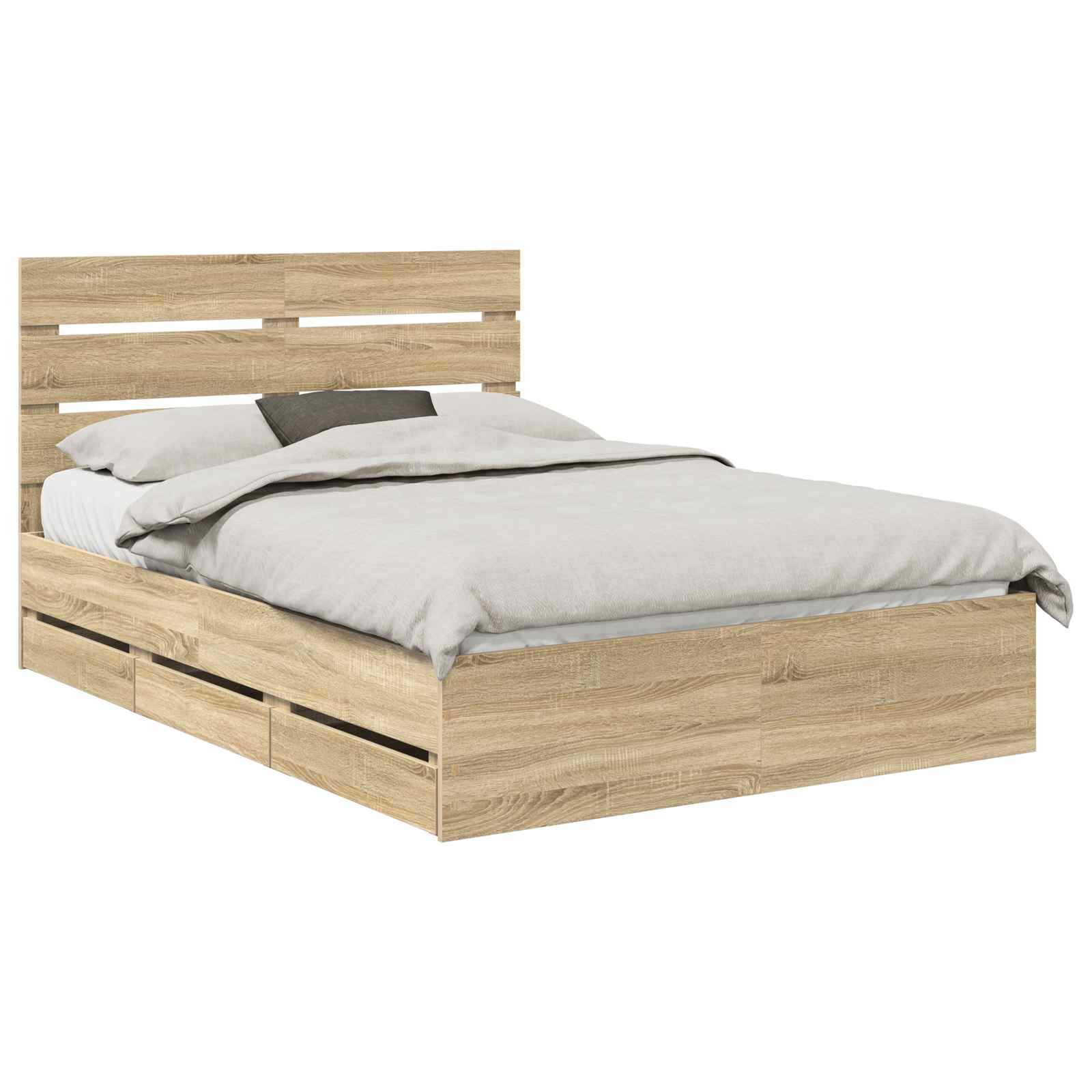 Struttura del letto con cassetto Rovere Sonoma 140 x 200 cm | homemem39