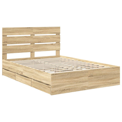 Struttura del letto con cassetto Rovere Sonoma 140 x 200 cm | homemem39