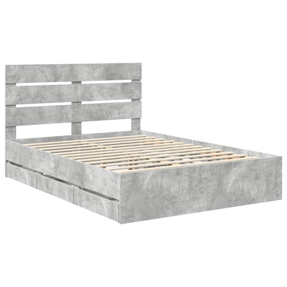 Struttura del letto con cassetto Grigio cemento 140 x 200 cm | homemem39