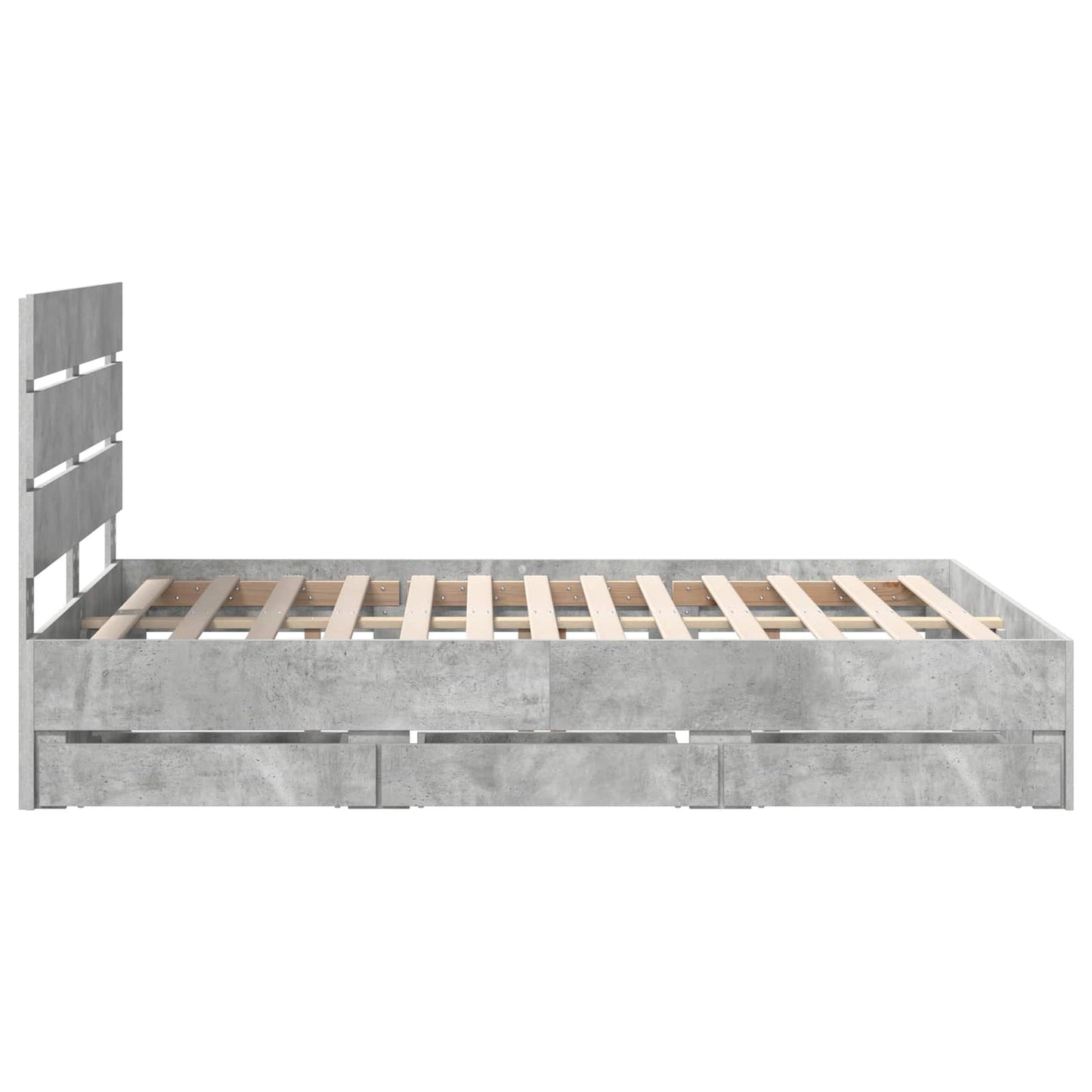 Struttura del letto con cassetto Grigio cemento 140 x 200 cm | homemem39