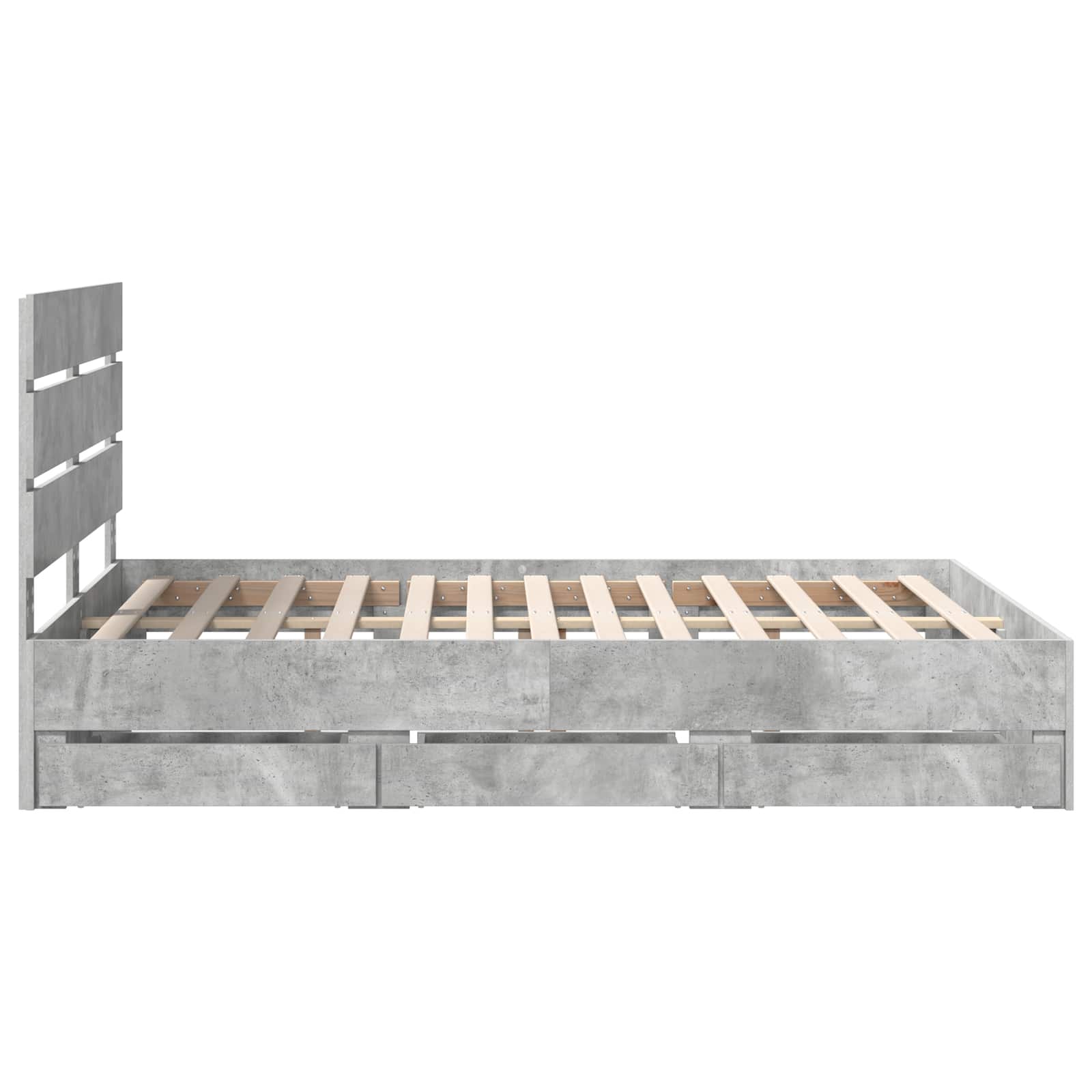 Struttura del letto con cassetto Grigio cemento 140 x 200 cm | homemem39