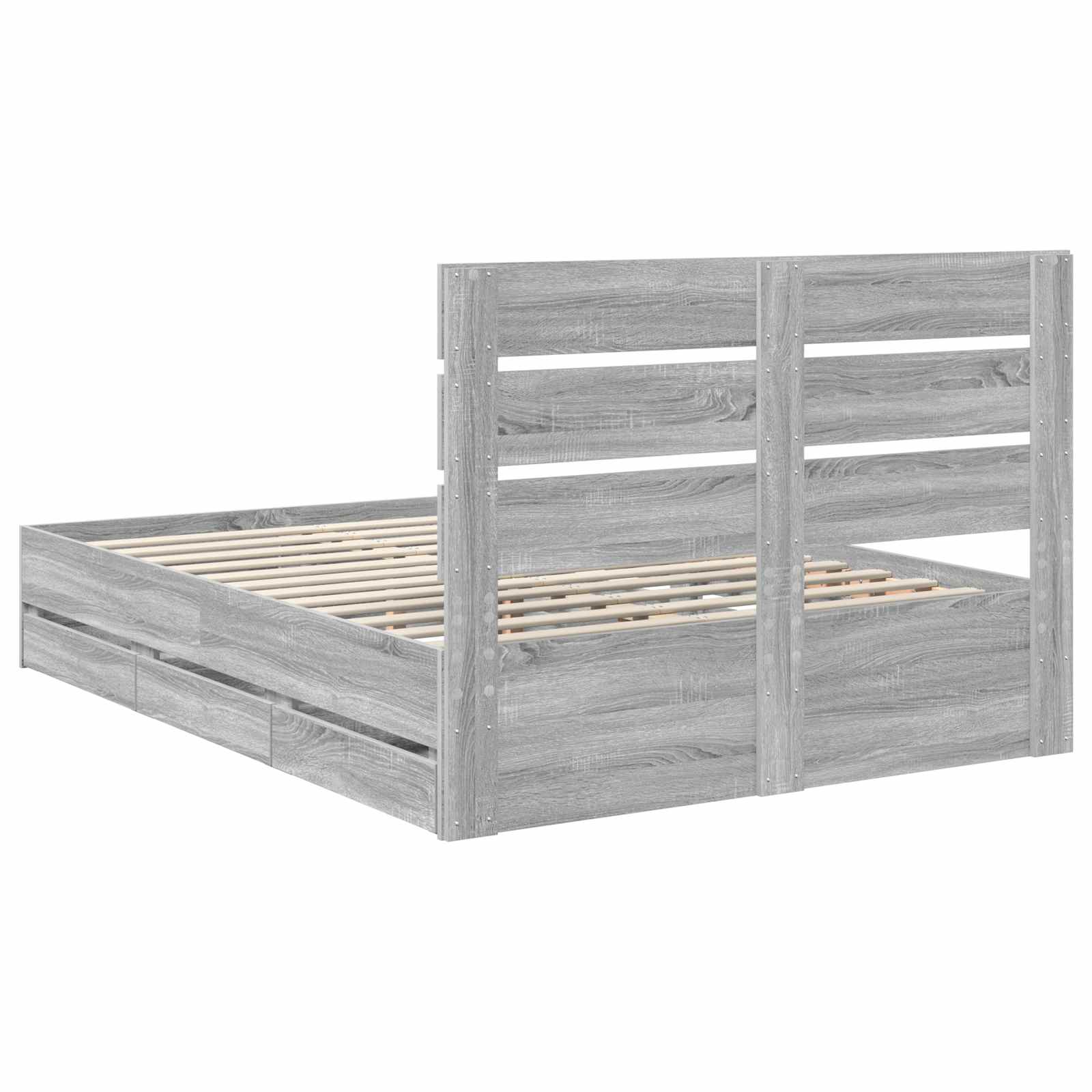 Struttura del letto con cassetto Grigio Sonoma 140 x 200 cm | homemem39