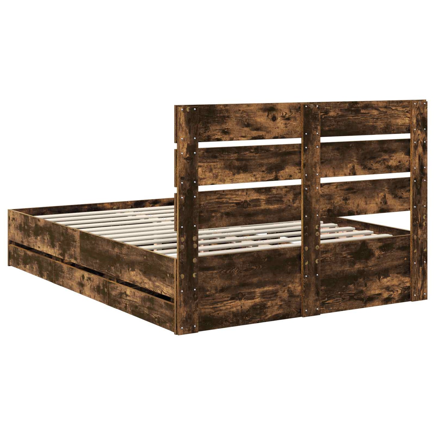 Struttura del letto con cassetto Rovere fumé 140 x 190 cm