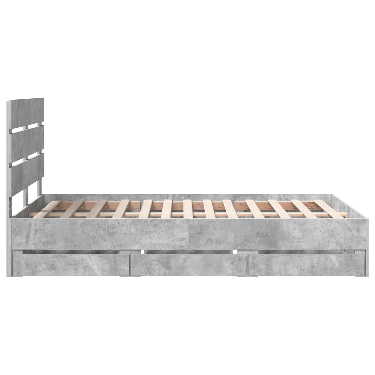 Struttura del letto con cassetto Grigio cemento 135 x 190 cm