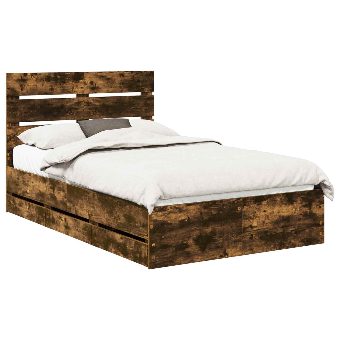 Struttura del letto con cassetto Rovere fumé 135 x 190 cm
