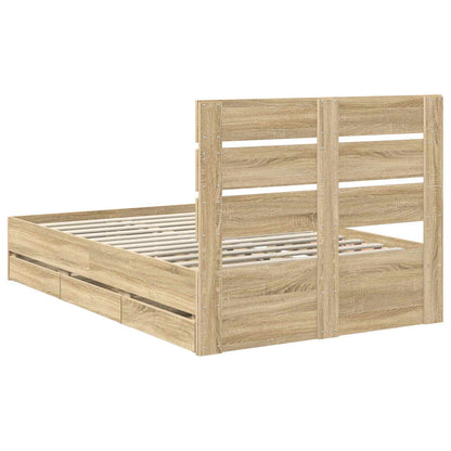 Struttura del letto con cassetto Rovere Sonoma 120 x 190 cm | homemem39