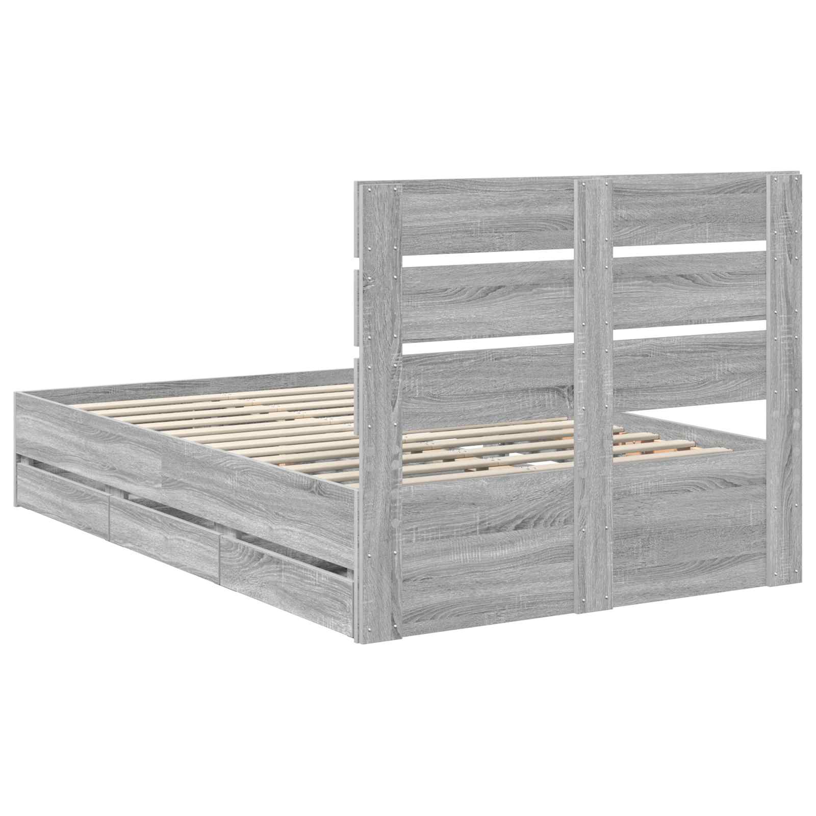 Struttura del letto con cassetto Grigio Sonoma 120 x 190 cm | homemem39