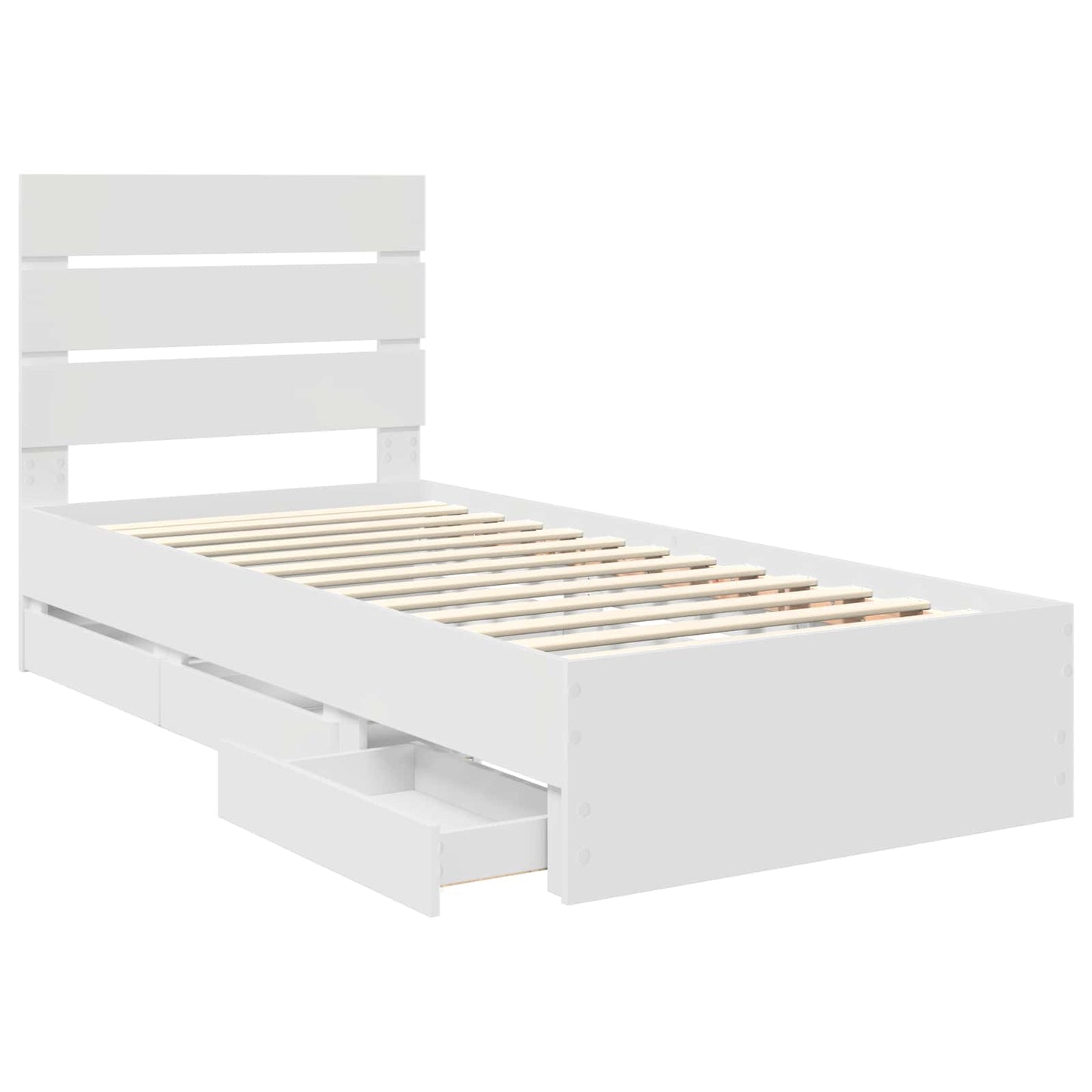 Struttura del letto Bianco 100 x 200 cm Legno Ingegnerizzato