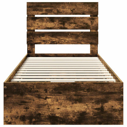 Struttura del letto con cassetto Rovere fumé 100 x 200 cm