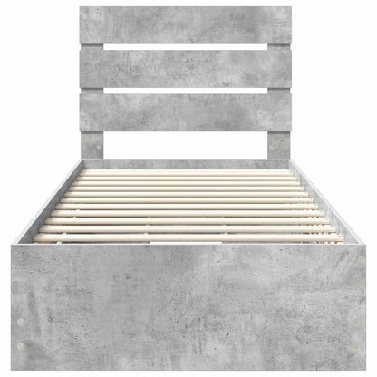 Struttura del letto con cassetto Grigio cemento 90 x 190 cm | homemem39