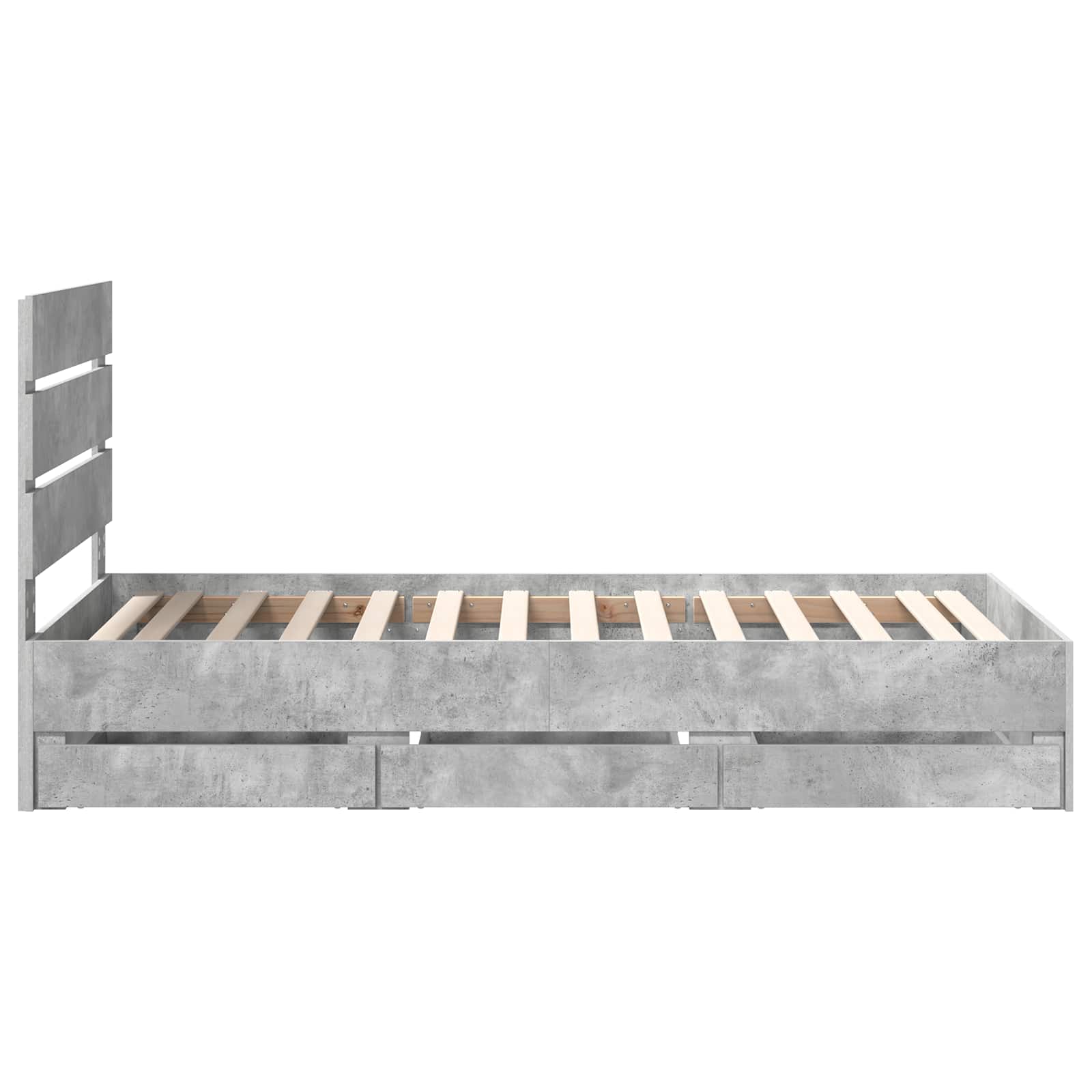 Struttura del letto con cassetto Grigio cemento 90 x 190 cm | homemem39