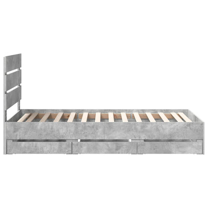 Struttura del letto con cassetto Grigio cemento 90 x 190 cm | homemem39