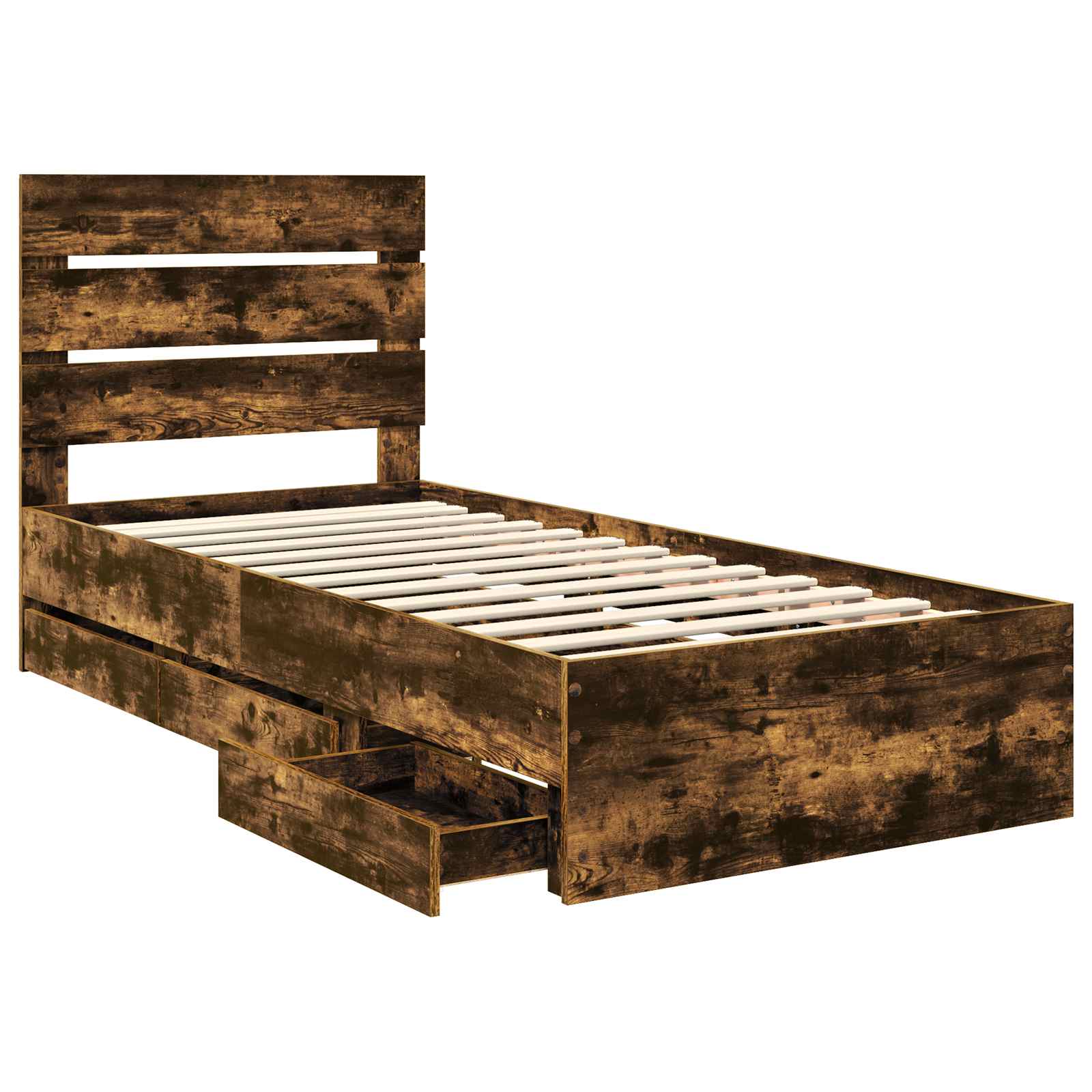 Struttura del letto con cassetto Rovere fumé 90 x 190 cm | homemem39