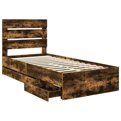 Struttura del letto con cassetto Rovere fumé 90 x 190 cm | homemem39
