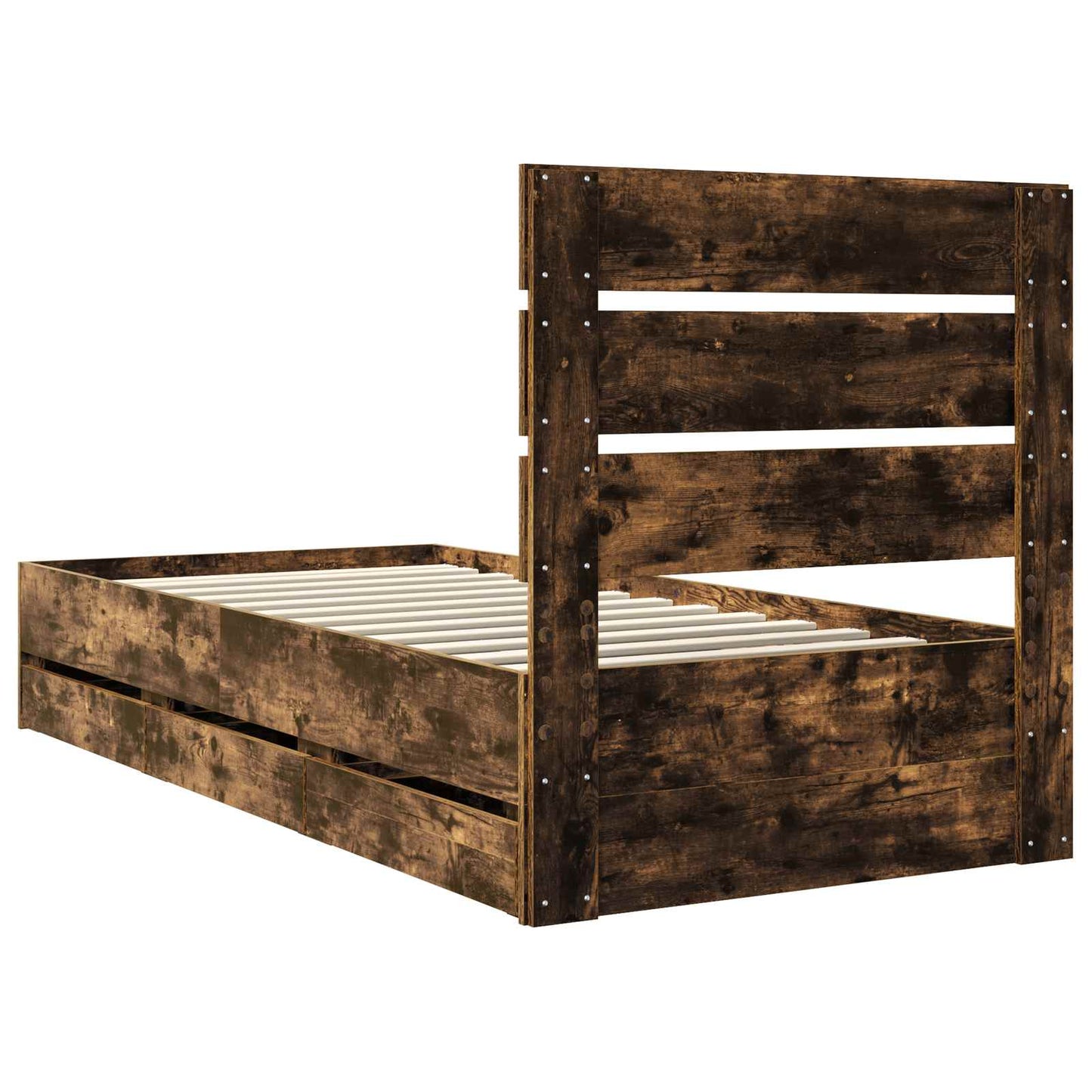 Struttura del letto con cassetto Rovere fumé 90 x 190 cm | homemem39