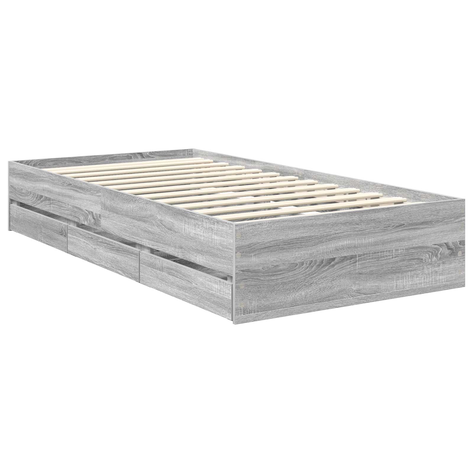 Struttura del letto con cassetto Grigio Sonoma 90 x 190 cm | homemem39