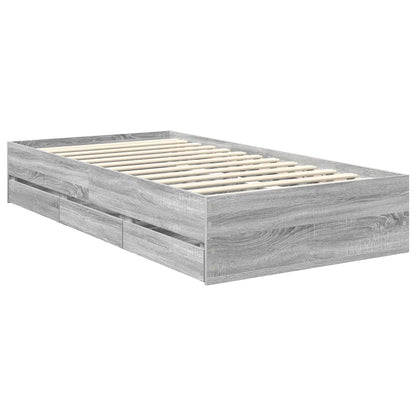 Struttura del letto con cassetto Grigio Sonoma 90 x 190 cm | homemem39