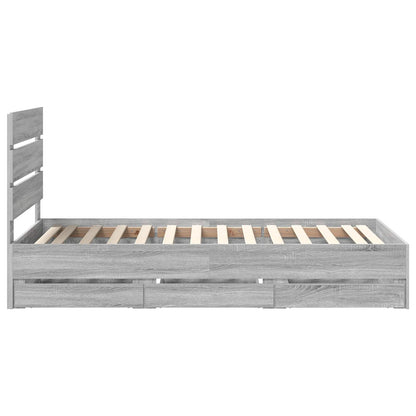 Struttura del letto con cassetto Grigio Sonoma 90 x 190 cm | homemem39