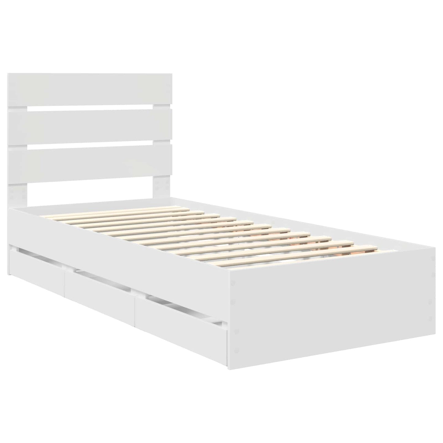 Struttura del letto Bianco 75 x 190 cm Legno Ingegnerizzato | homemem39