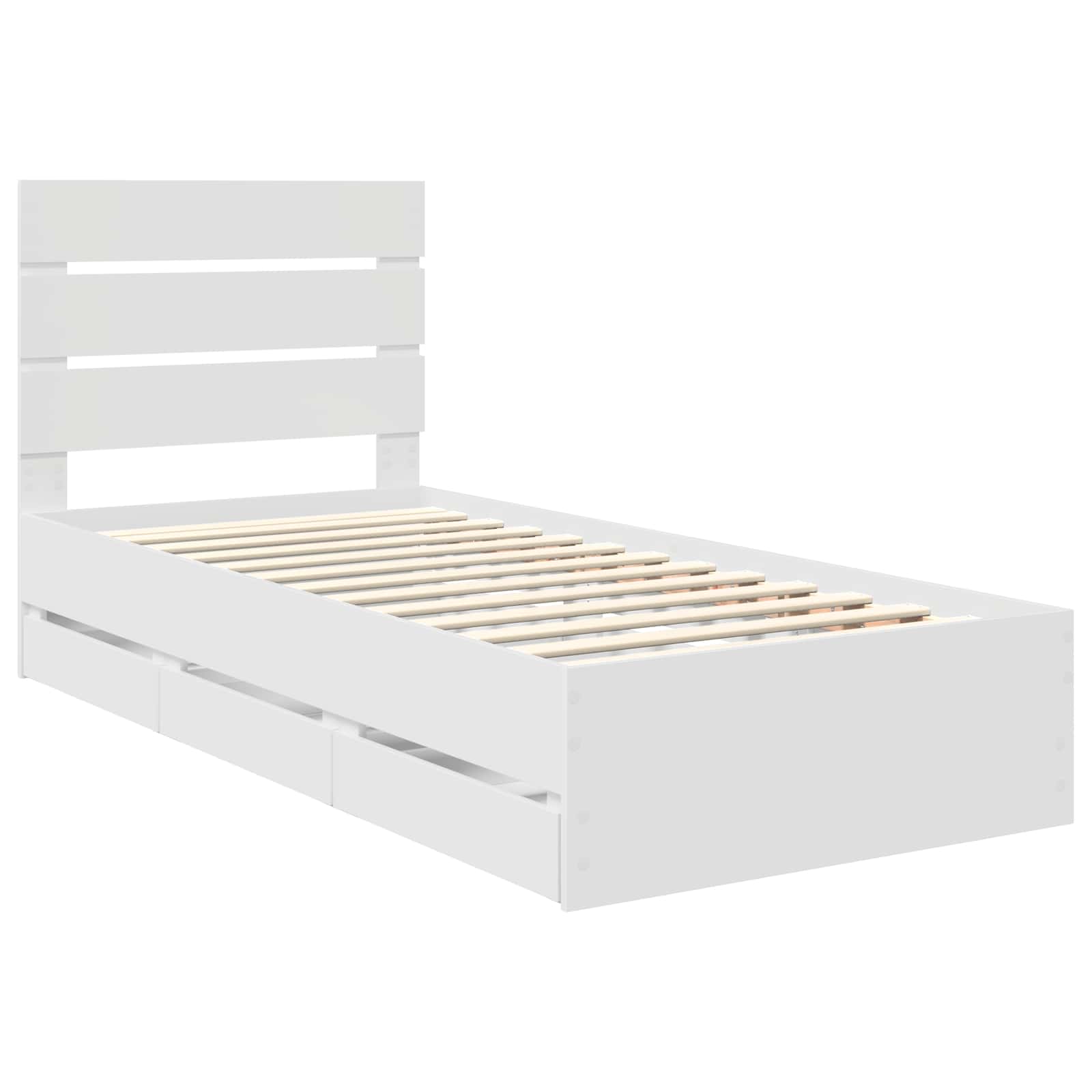 Struttura del letto Bianco 75 x 190 cm Legno Ingegnerizzato | homemem39