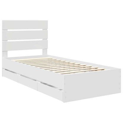Struttura del letto Bianco 75 x 190 cm Legno Ingegnerizzato | homemem39