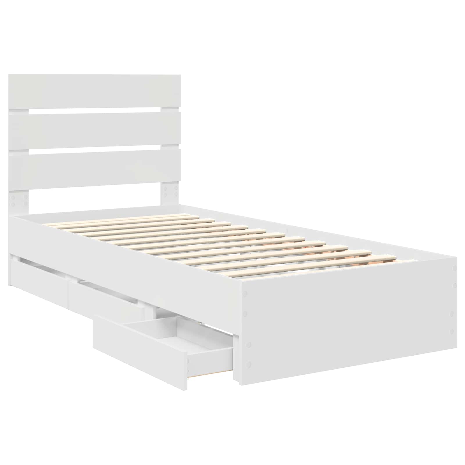 Struttura del letto Bianco 75 x 190 cm Legno Ingegnerizzato | homemem39