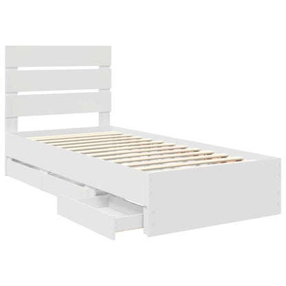 Struttura del letto Bianco 75 x 190 cm Legno Ingegnerizzato | homemem39