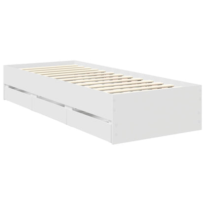 Struttura del letto Bianco 75 x 190 cm Legno Ingegnerizzato | homemem39