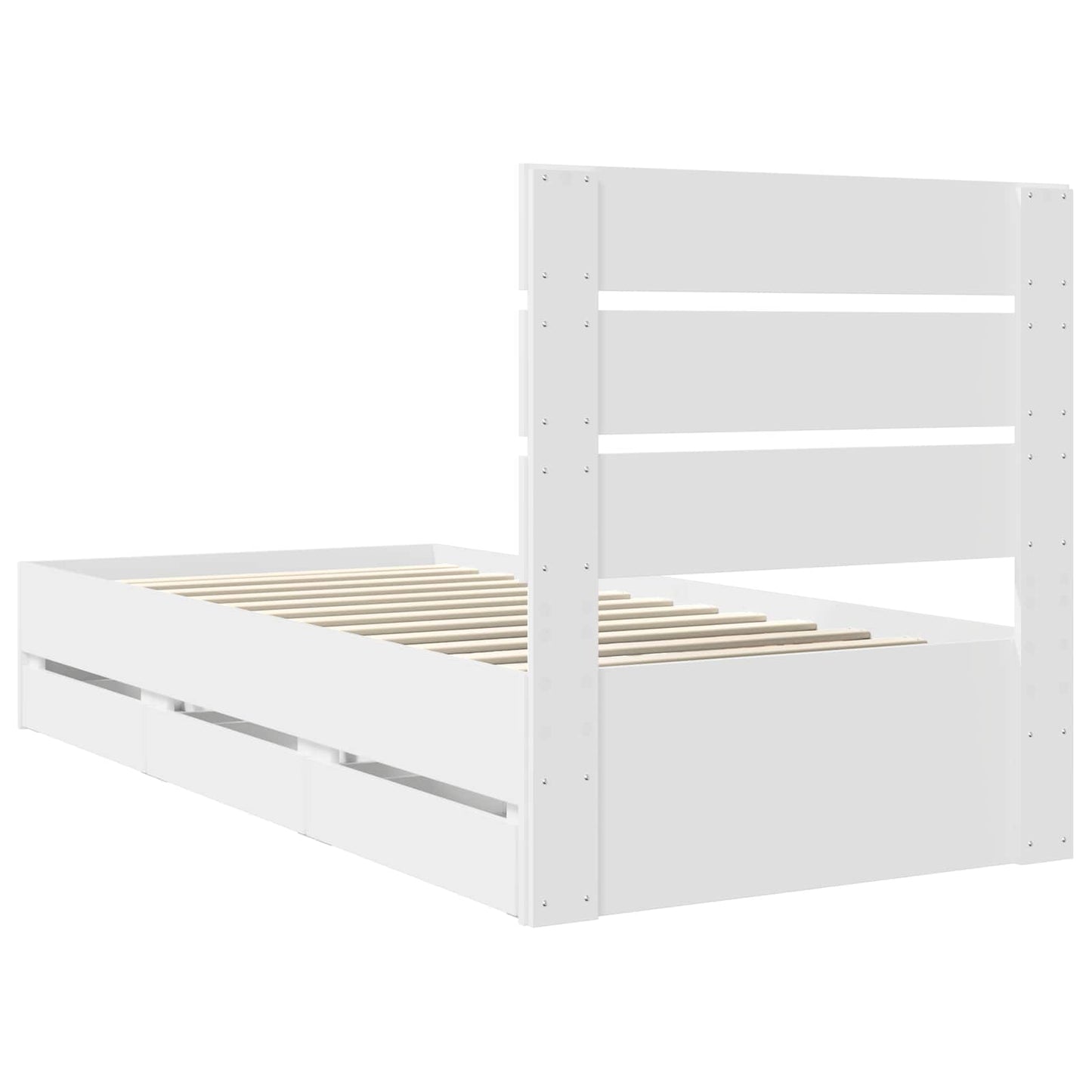 Struttura del letto Bianco 75 x 190 cm Legno Ingegnerizzato | homemem39